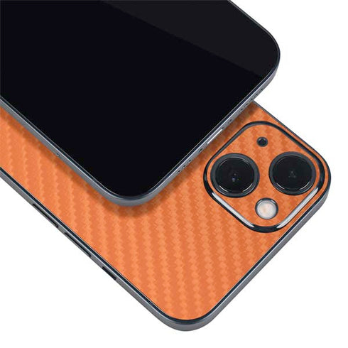 Orange Carbon Fiber Specialty Material iPhone 13 Skin